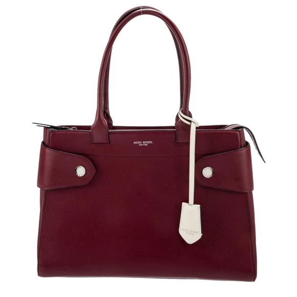 Henri Bendel Ruge Burgundy Maroon Vibes! Top handle tote bag - Picture 2 of 16